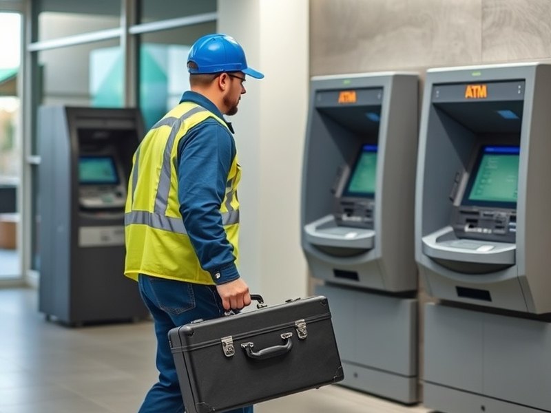 ATM in service at a bank branch